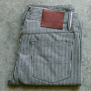 #527 Selvedge Hickory Stripe - Indigo X White